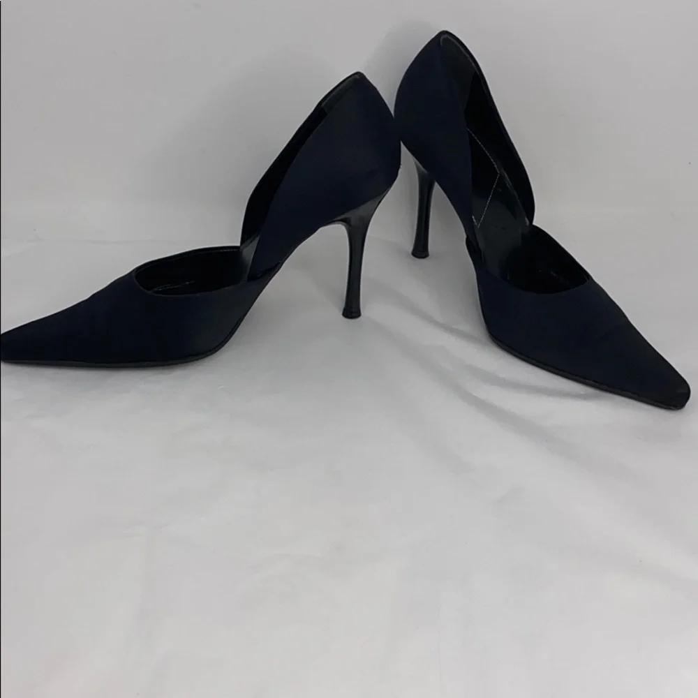 Aldo Sz 39 Black Satin D'orsay Pumps Heels